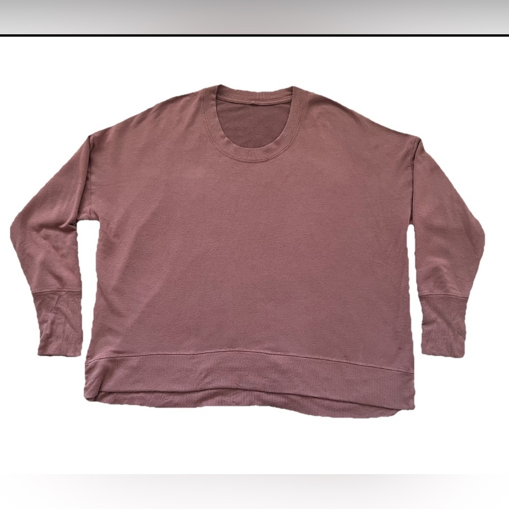 Athleta Pink Long Sleeve Sweatshirt With Side Slits & Thumb Holes 2X (0738)